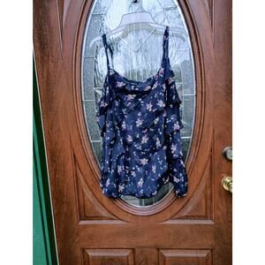 Torrid Floral Paisley Sheer Layered Spaghetti Strap Top Size 2